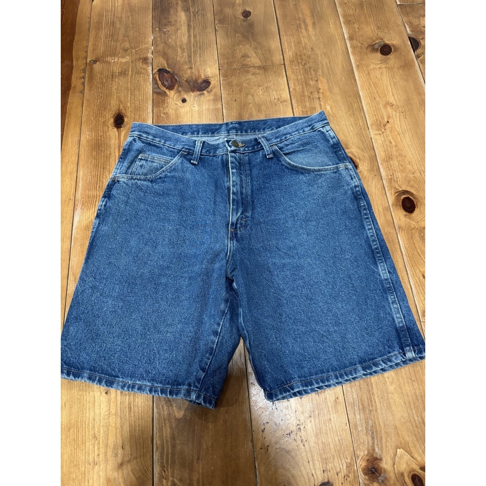 Wrangler Men's Denim Shorts Size 32 Blue Relaxed Fit Jean Shorts